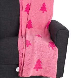 Bella Lux pink Christmas tree Decorative Throw Blanket